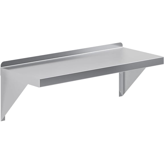 Express KitchQuip 12" x 30" Stainless Steel Wall Shelf | Appliance & Equipment Metal Shelving | Kitchen, Restaurant, Garage, Laundry, Utility Room | Heavy Duty | Squared Edge | NSF Certified