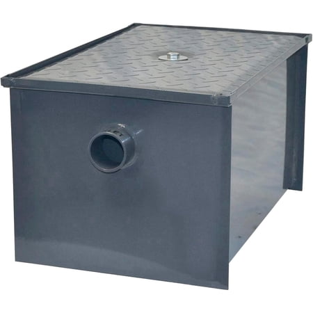 Express KitchQuip Carbon Steel Grease Trap Interceptor for Restaurant Under Sink Kitchen | NSF (30 LB)