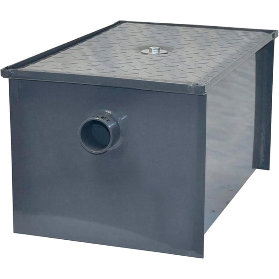 Express KitchQuip Carbon Steel Grease Trap Interceptor for Restaurant Under Sink Kitchen | NSF (8 LB)