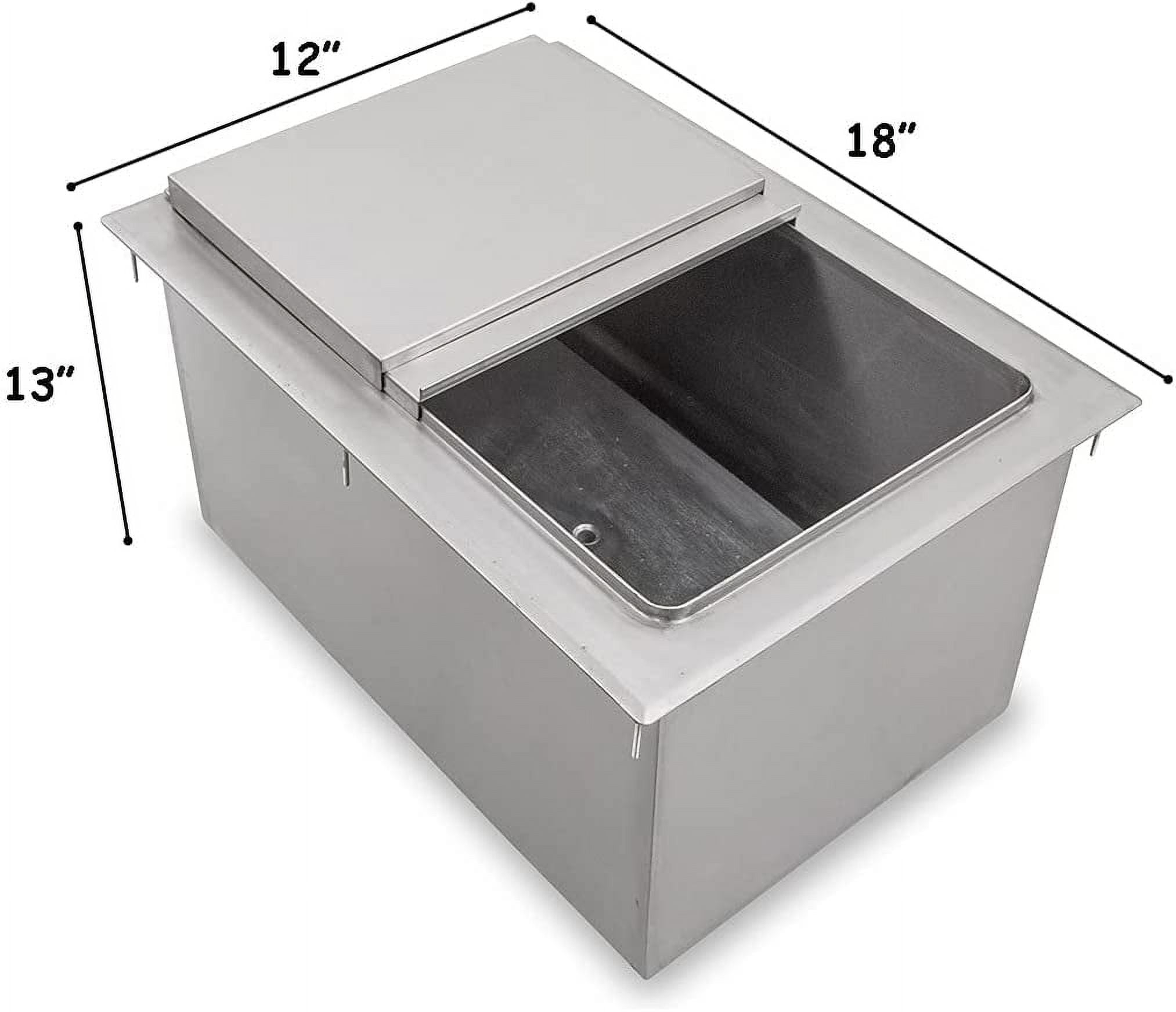 Express KitchQuip Commercial Stainless Steel Drop-in Ice Bin Chest 18"x12"