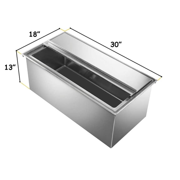 Express KitchQuip Commercial Stainless Steel Drop-in Ice Bin Chest 18"x30"