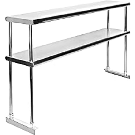 Express KitchQuip Stainless Steel Double Over-Shelf with Brackets for Work Table