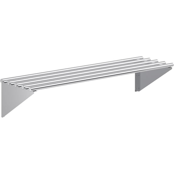 Express KitchQuip Stainless Steel Tubular Wall Shelf | Appliance & Equipment Metal Shelving | Kitchen, Restaurant, Garage, Laundry, Utility Room | NSF Certified | (72" Long x 18" Deep)