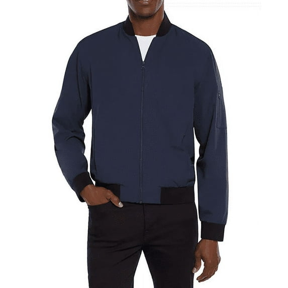 Express Men's Lightweight Bomber Jacket (Black Iris, Large)