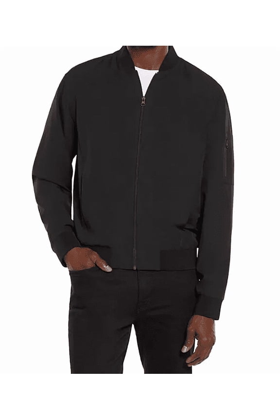 Men's Lightweight Bomber Jacket (Pitch Black, XL)