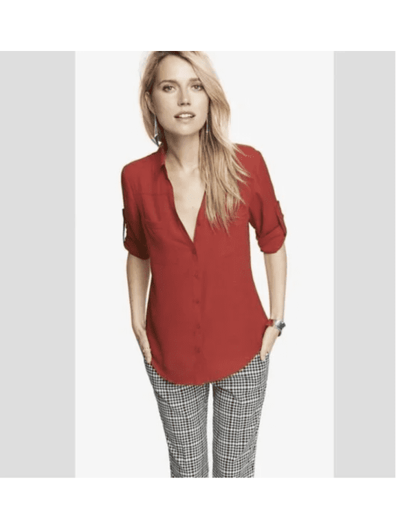 Portfolio Blouse Casual Top Shirt Slim Fit