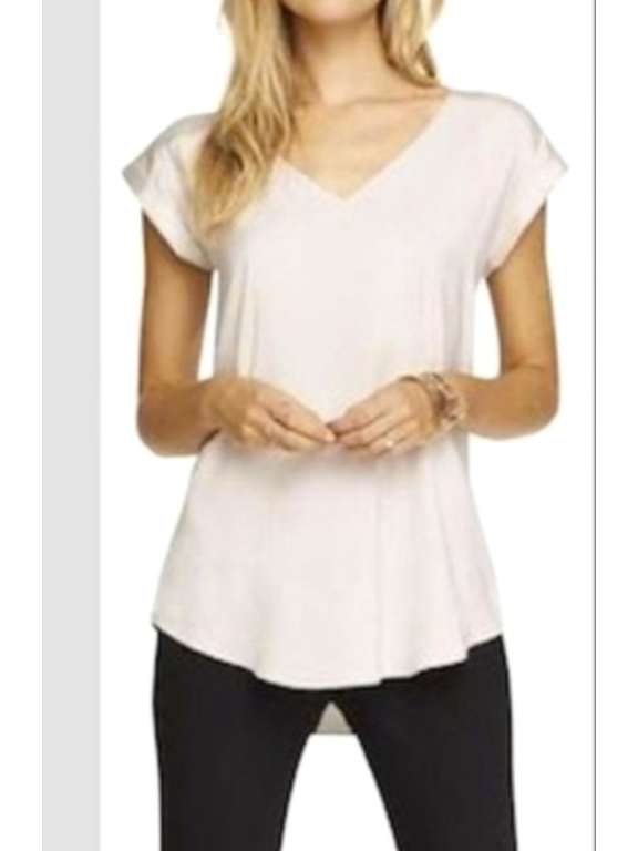 Silky V-neck Roll Sleeve Blouse Silky Soft