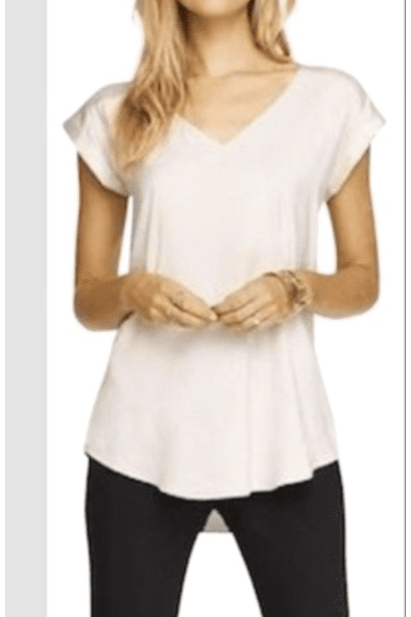 Silky V-neck Roll Sleeve Blouse Silky Soft