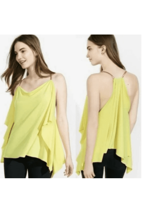 Sleeveless Metal Chain Top Layered Yellow Small