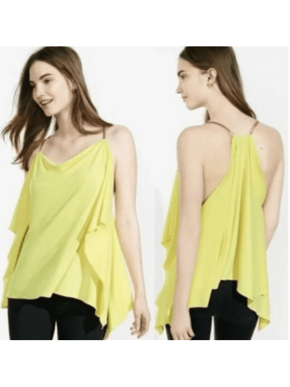 Sleeveless Metal Chain Top Layered Yellow Small