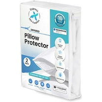Express USA Supplies Zippered Pillow Protectors, Standard, Hypoallergenic, 2 Count