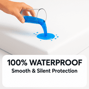 Express USA Supplies Waterproof Zippered Mattress Protector – Queen, 100% Bed Bug & Dust Mite Proof, Hypoallergenic, Noiseless, Fits Up to 16” Deep