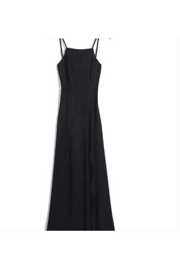 Surplice Faux Wrap Maxi Dress Black Small