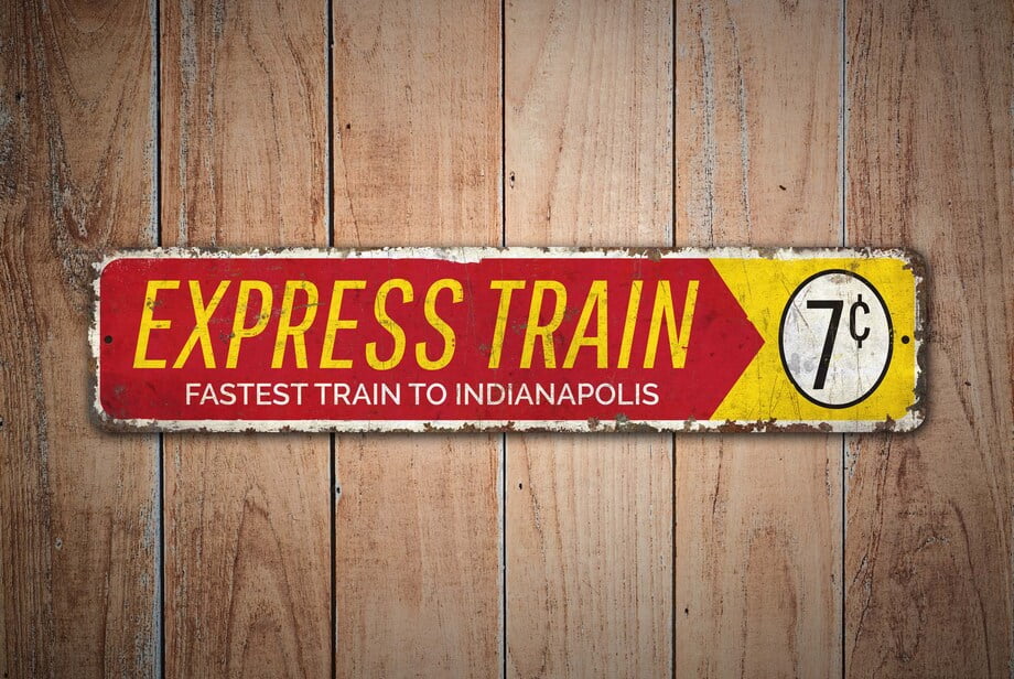 Express Train Sign Express Train Express Train Decor Vintage Style Sign ...