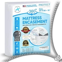 Express USA Supplies Zippered Waterproof Mattress Protector, Full – Bed Bug Resistant, Hypoallergenic