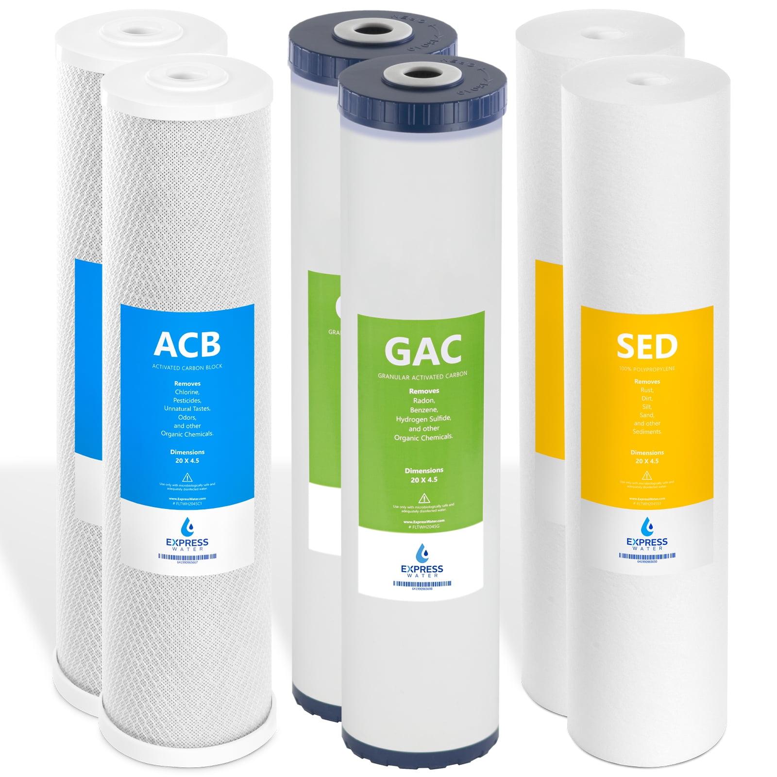 Express Water 3-Stage Whole House Filter Set with Activated Carbon