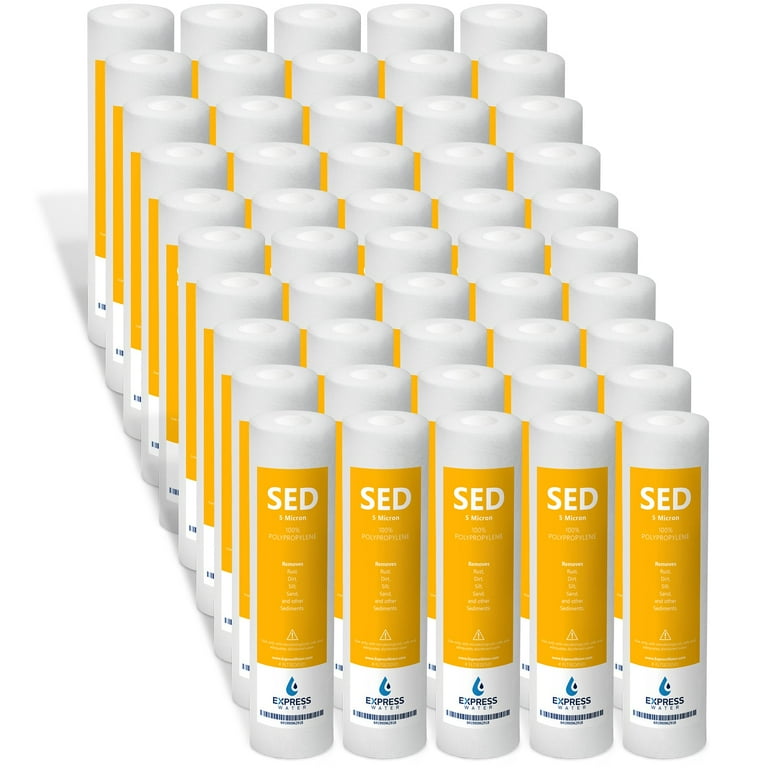 Express Water – 50 Pack Sediment Water Filter Replacement – 1 Micron – Under Sink and Reverse Osmosis System Filters Express Water – 50 Pack Sediment Water Filter Replacement – 1 Micron – Under Sink and Reverse Osmosis System Filters