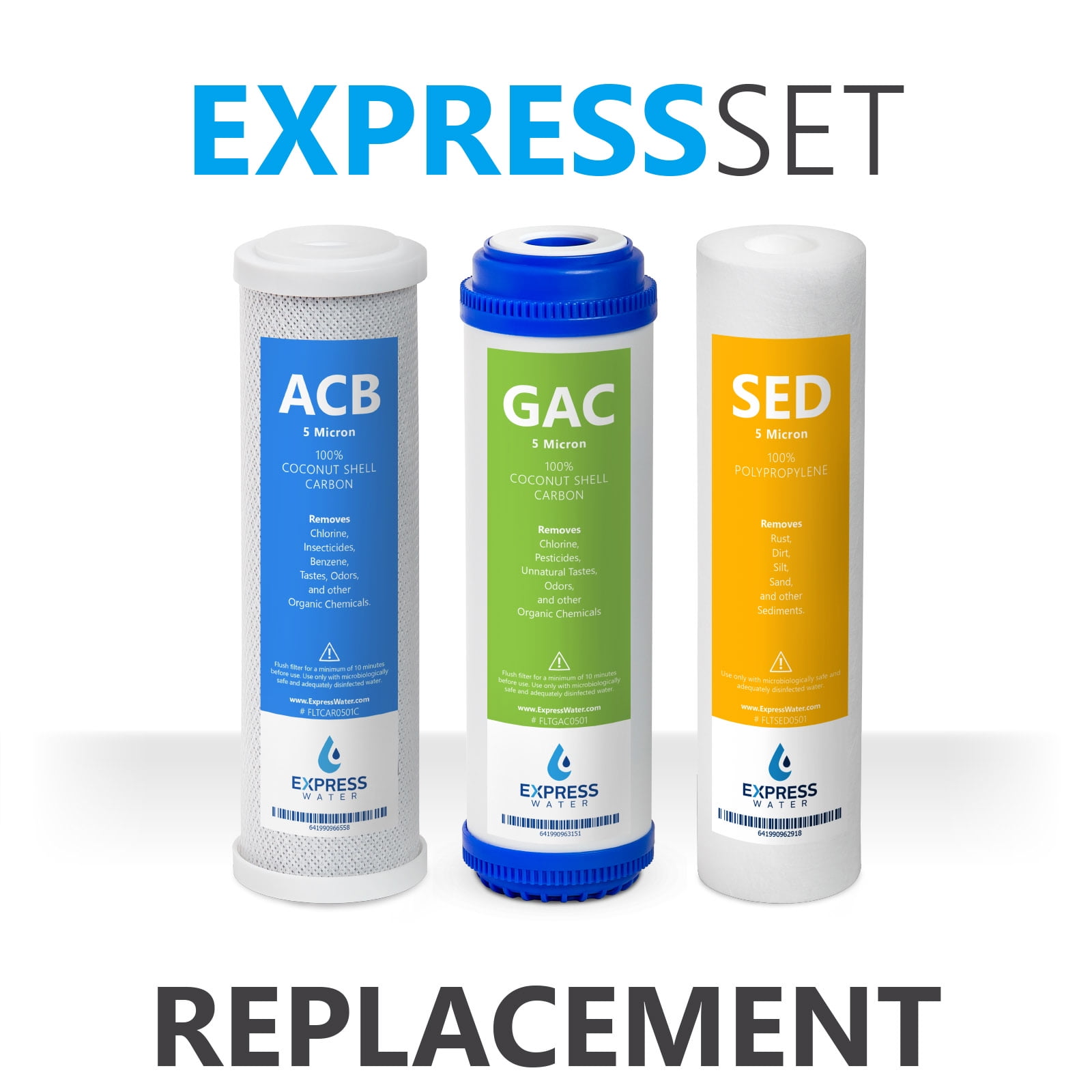 Express Water 10-Inch Under Sink Replacement Filter Set