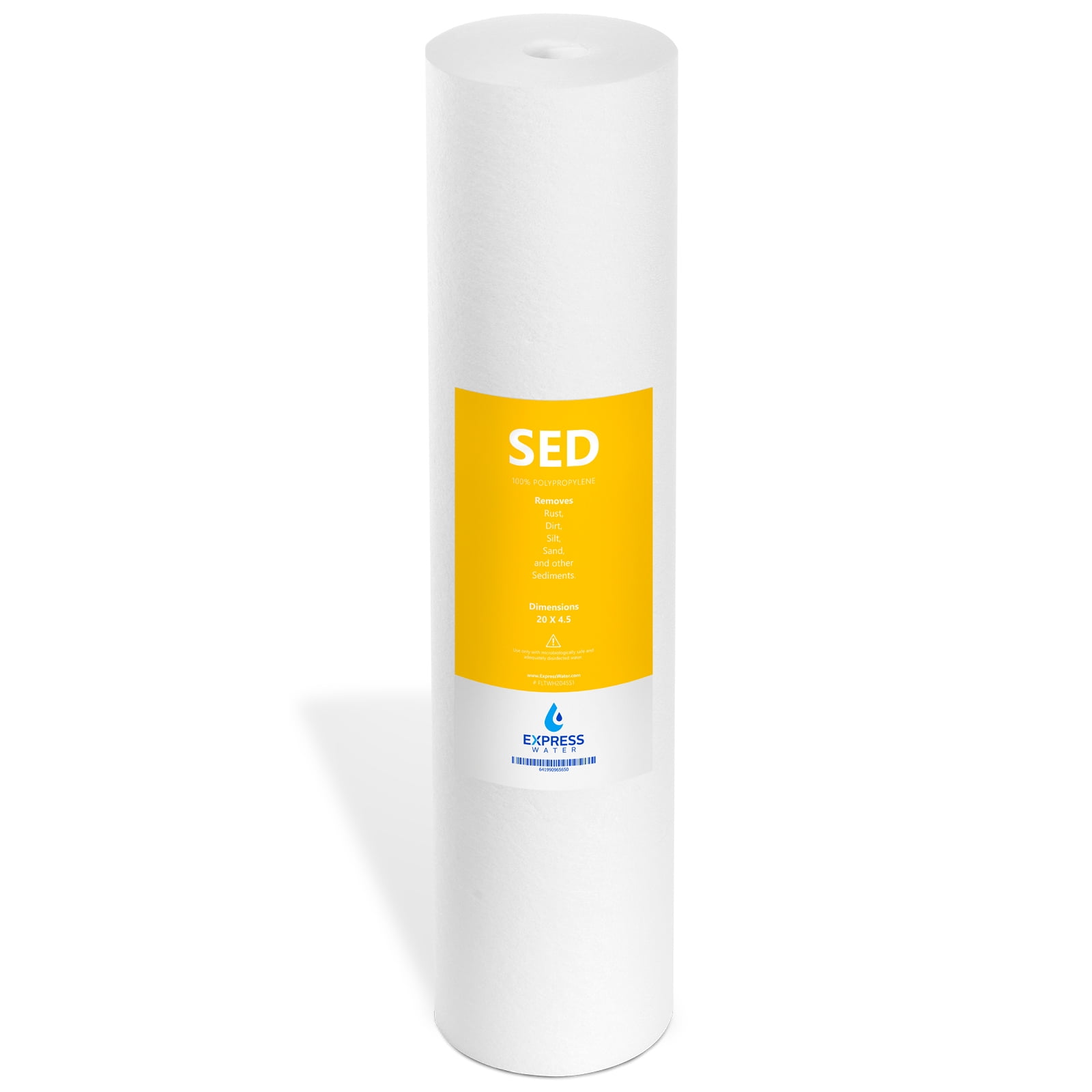 Express Water – Big Blue Sediment Replacement Filter – SED Dirt, Sand, Rust High Capacity Water Filter – Whole House Filtration – 5 Micron – 4.5” x 20” inch