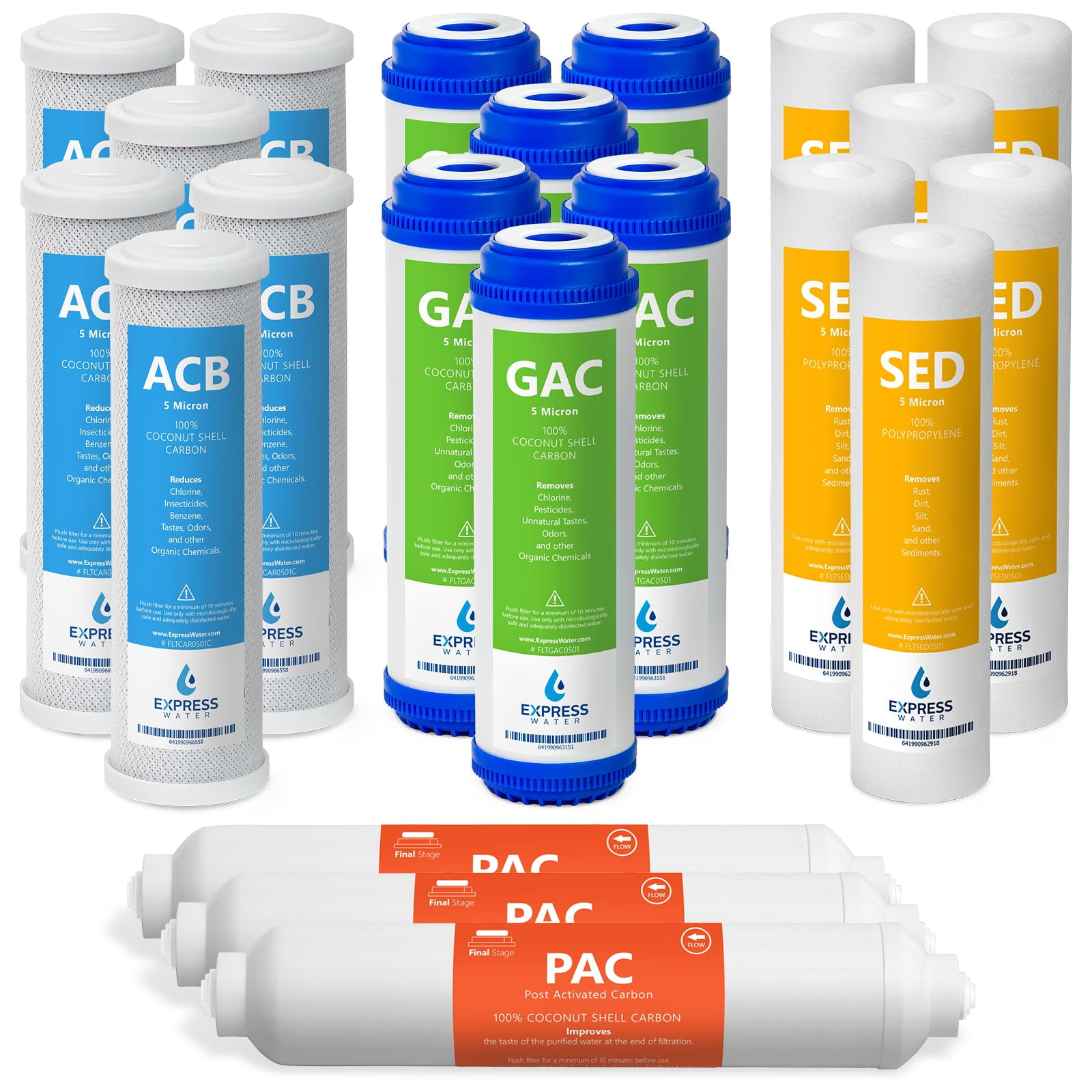 21-Pack Under Sink Carbon Block Water Filter Set