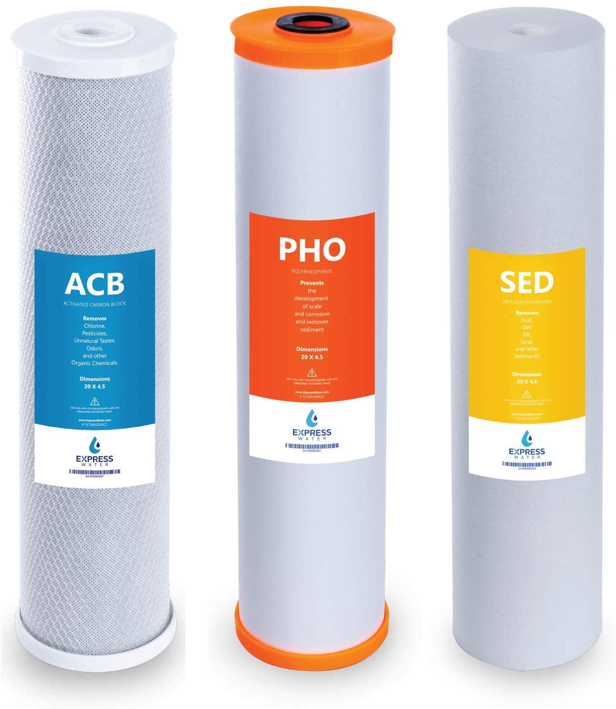 Whole House 3-Stage Sediment and Carbon Block Filter Set
