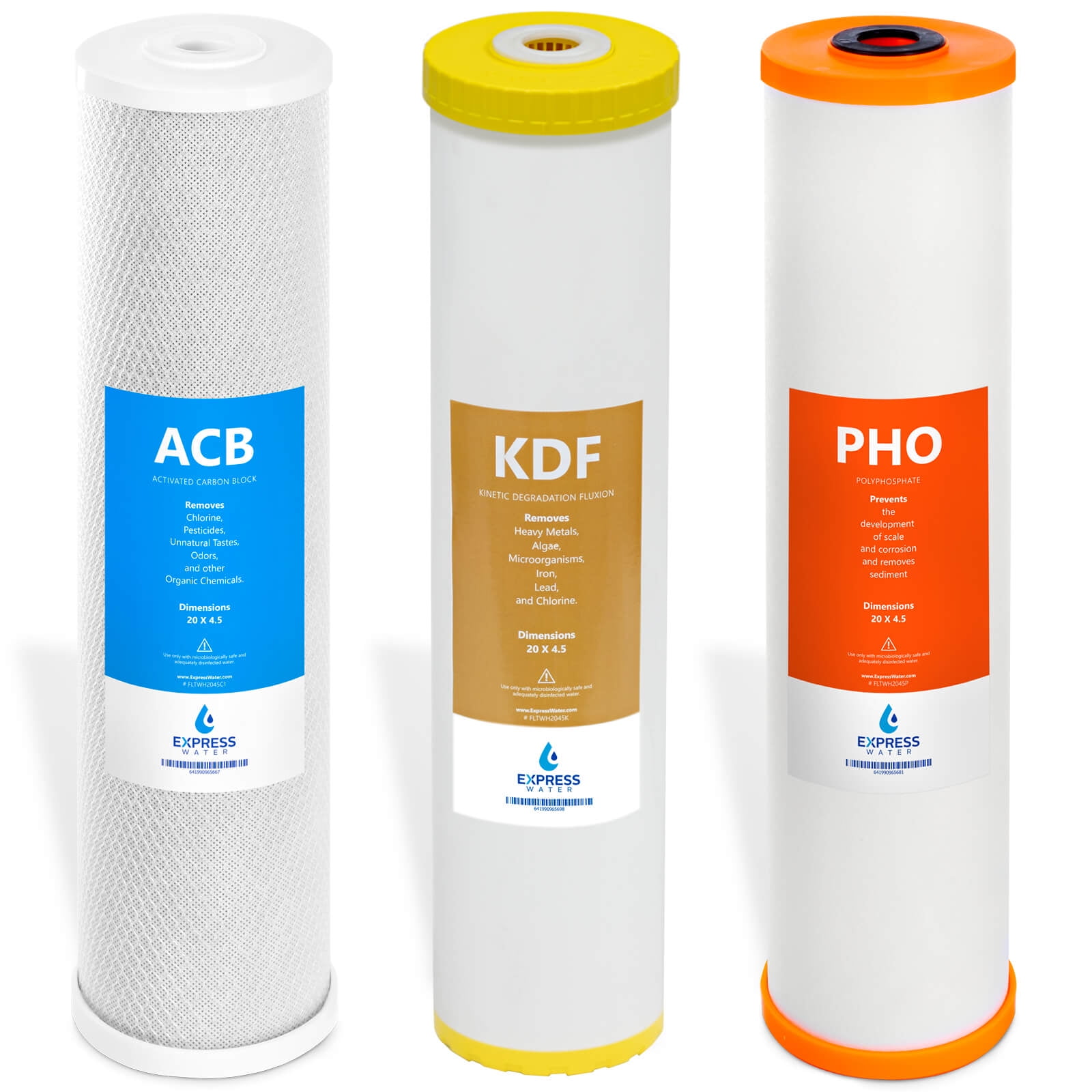 Whole House 3-Stage Water Filter Set with Carbon Block
