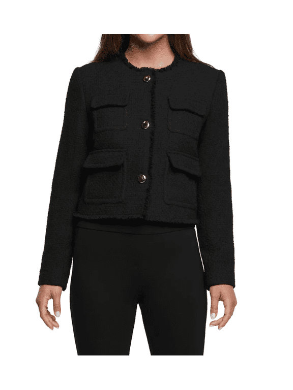 Women's Boucle Blazer Black Large