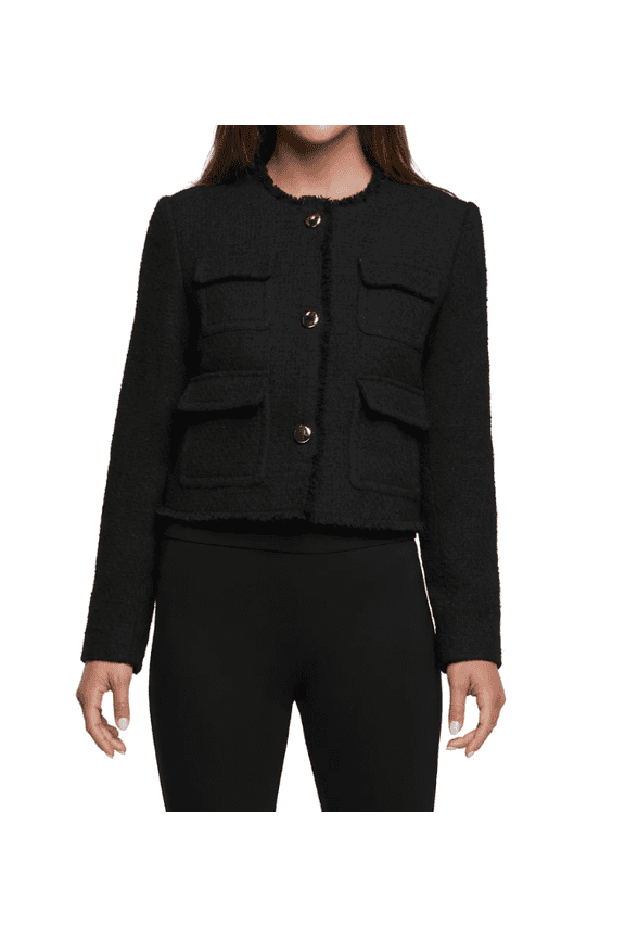 Women's Boucle Blazer Black Large