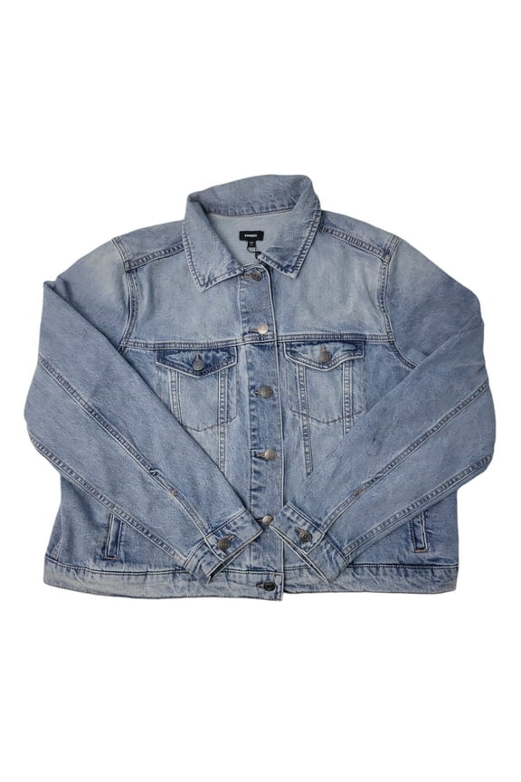 Women's Classic Fit Denim Jacket (Medium Wash, XXL)