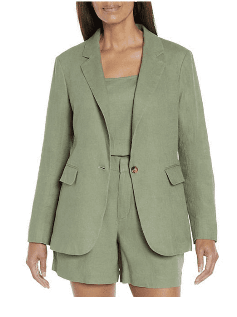 Express Women's Linen Blazer Small Green