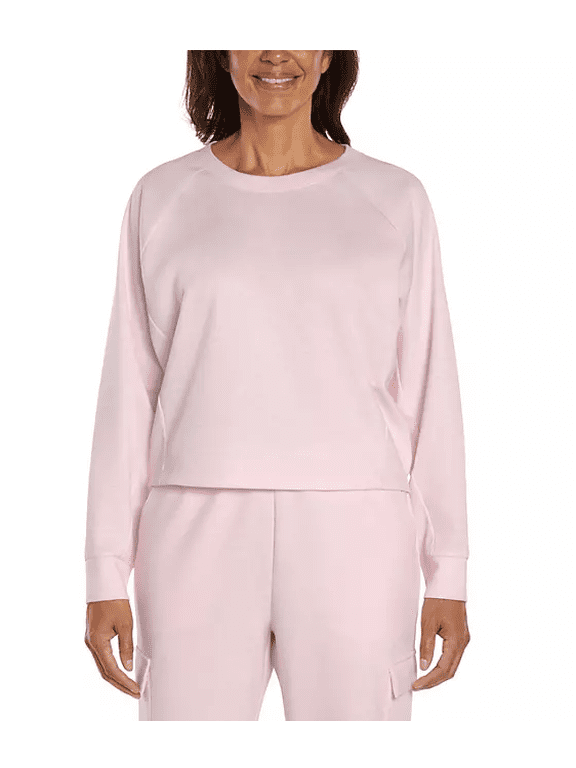 Women's Long Sleeve Pullover Top Pink Medium