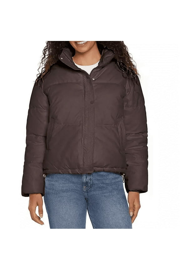 Women's Puffer Jacket (Brown, XL)