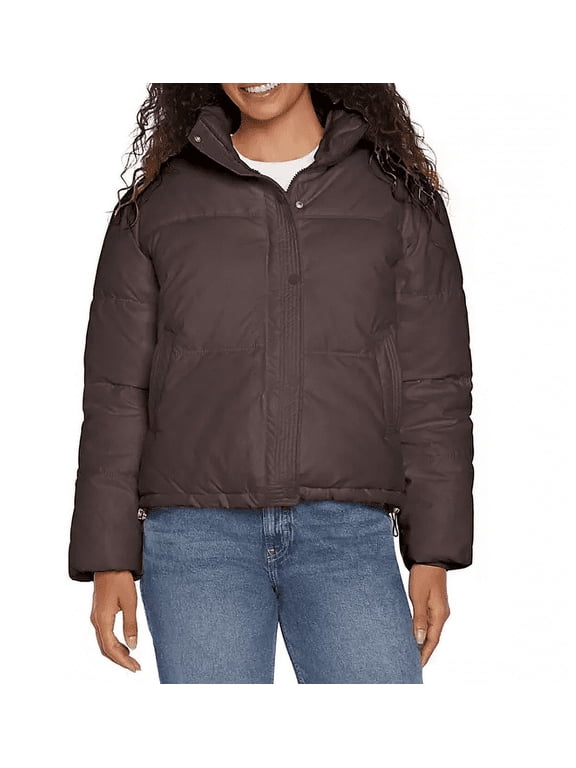 Women's Puffer Jacket (Brown, XL)