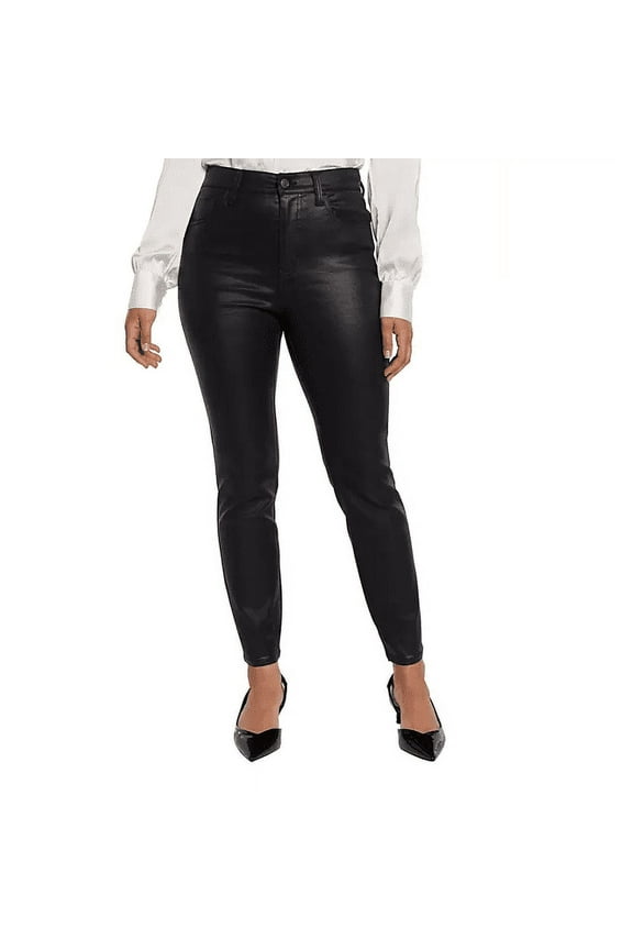 Women's Skinny Jeans (Coated Black, 12)