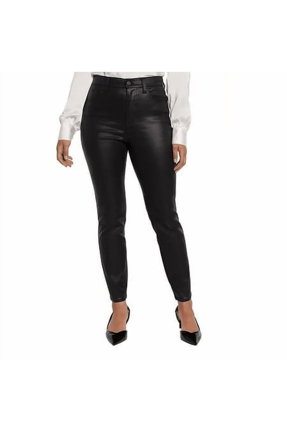 Women's Skinny Jeans (Coated Black, 16)