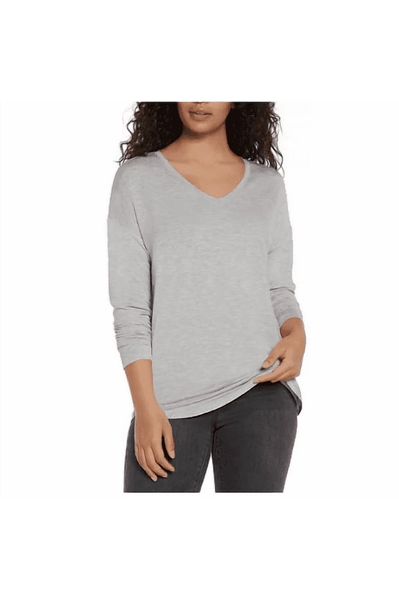 Women's Small Light Heather Grey Long Sleeve Tee