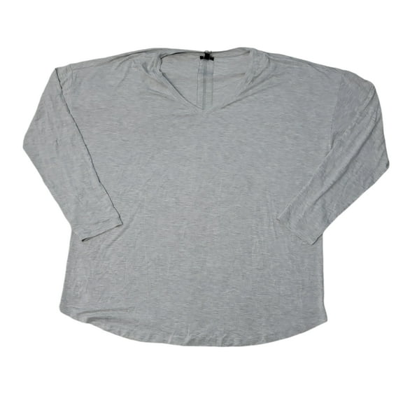 Express Women's Super-Soft Relaxed V-Neck Long Sleeve Tee, EX006373 (Light Heather Gray, XL)