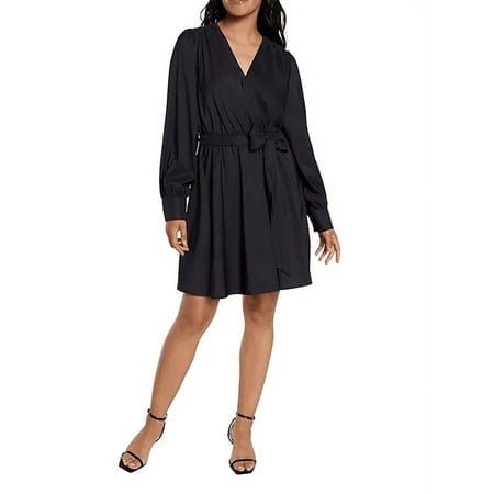 Express Women's Wrap Dress (Black, XS)