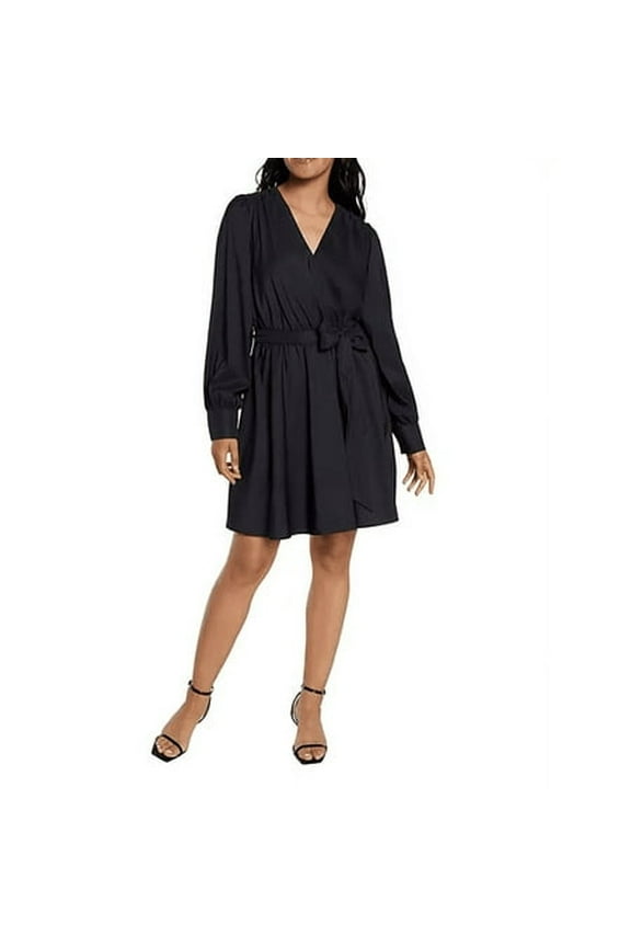 Women's Wrap Dress (Black, XS)