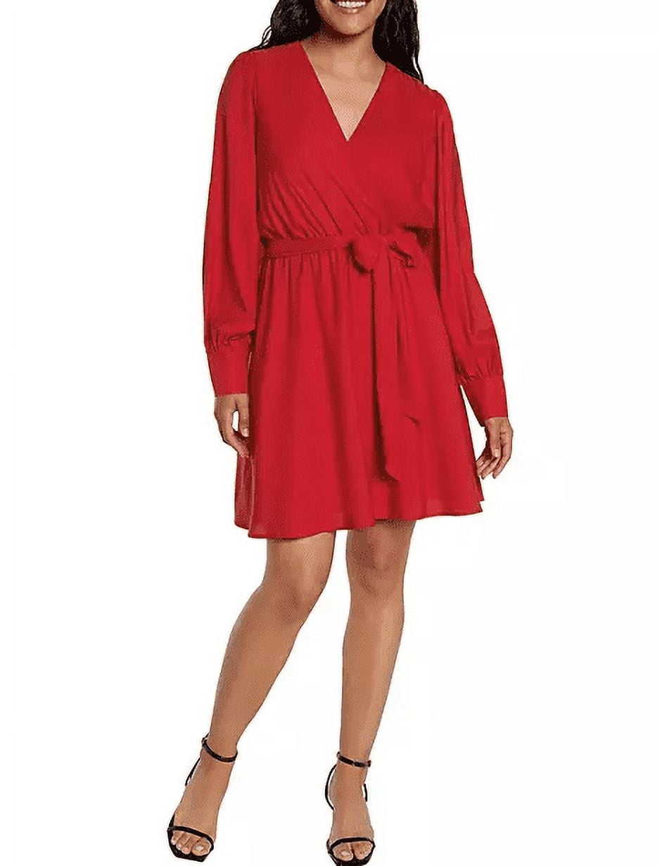 Express Women's Wrap Dress (Cherry, Medium) - Walmart.com