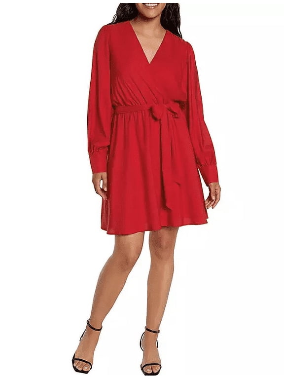 Women's Wrap Dress (Cherry, Medium)