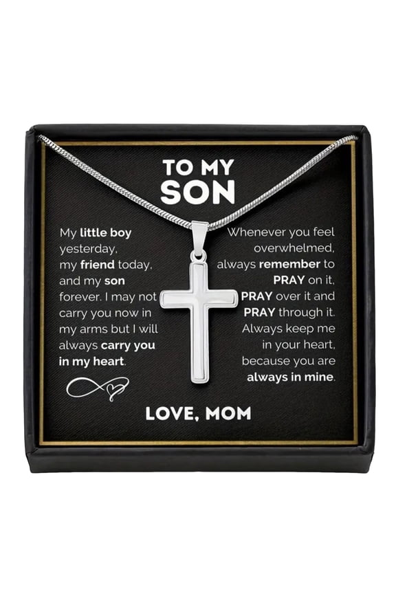 Express Your Love With This "To My Son" Pendant Necklace Crafted From Durable Stainless Steel And Delivered In A Beautiful Gift Box