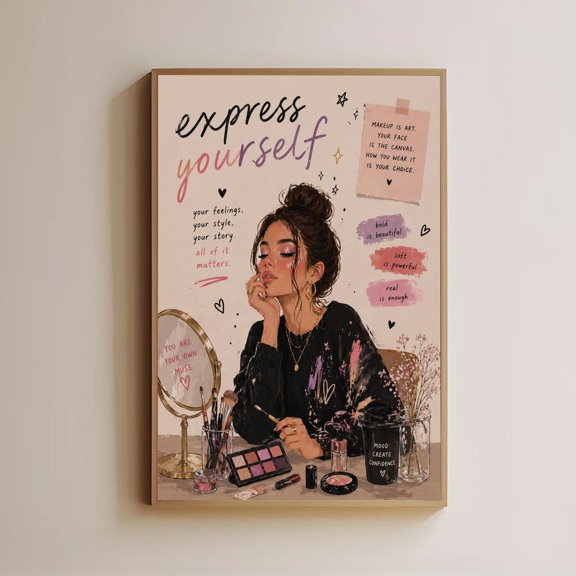 Express Yourself Makeup Beauty Wall Art Poster Unframed Paper Print