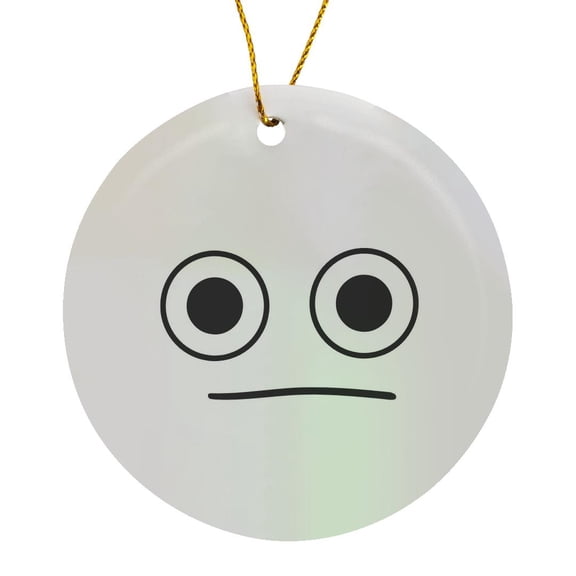 3drose, Expression Less Face Emotions, Circle Porcelain Ornament