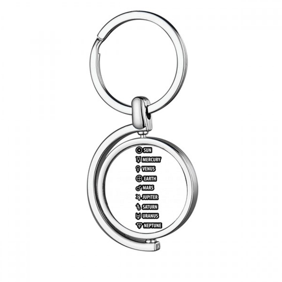 Expression Star Sun System Rotating Keychain Metal Keyring Holder