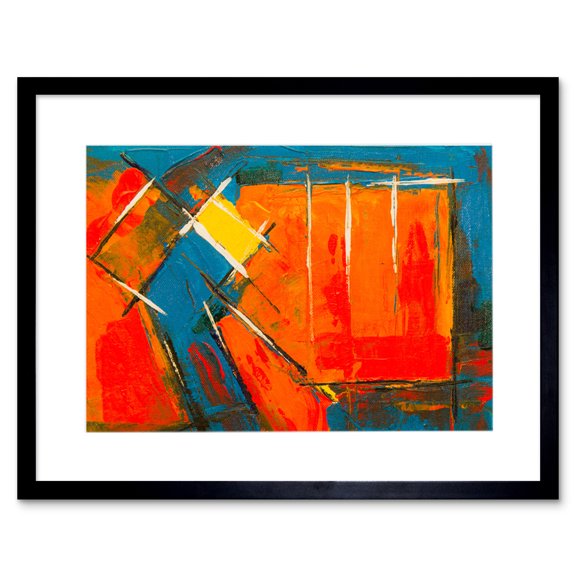 Expressionism Abstract Painting Acrylic Art Print Black Framed Poster Wall Decor 9x7 inch