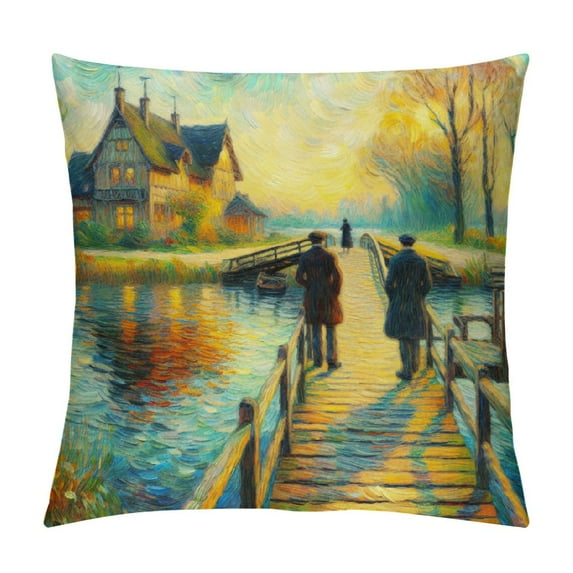 Expressionism Pillow Covers Art Painting Pillow Cases Velvet Decorative Cushion Covers