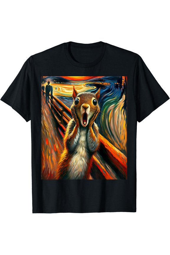 Expressionist Scream Shirt Squirrel Lovers Artistic Squirrel T-Shirt, Unisex T-Shirt