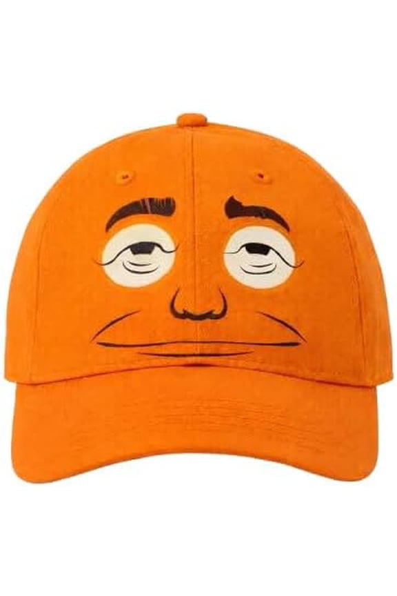 Expressionless Orange-Faced Cap, Funny Face Baseball Cap, Cotton Novelty Caps, Unisex Classic Baseball Caps(1Pcs)