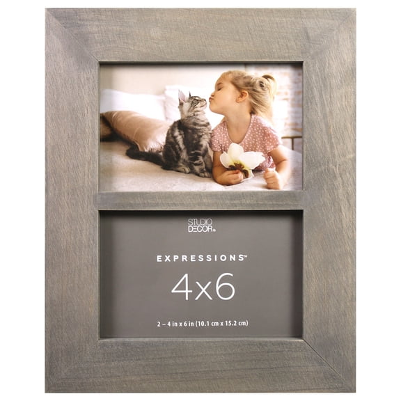 Studio Decor Expressions 2 Opening 4" x 6" Greige Collage Frame